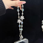 Star Key Silver Pendant Iridescent Crystal Chain — view 7
