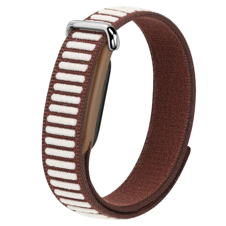 Wavy Two-Tone Nylon Hook and Loop Fastener Watch Band — Black