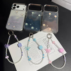 Plaid Sugar Cube Bowknot Pearl Phone Chain — view 6