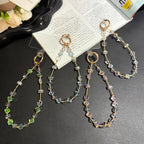 Multi-Color Faceted Square Crystal Phone Chain — Blue