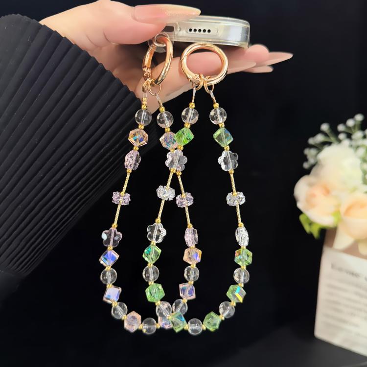 Multi-Color Faceted Square Crystal Phone Chain — view 7