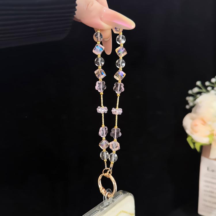 Multi-Color Faceted Square Crystal Phone Chain — view 8