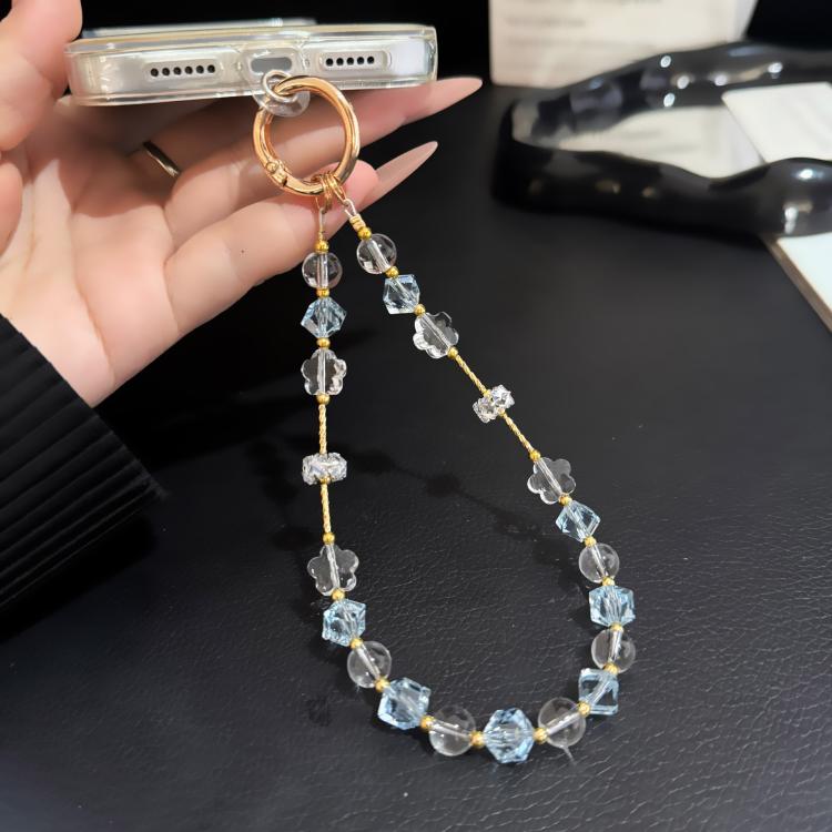 Multi-Color Faceted Square Crystal Phone Chain — view 9