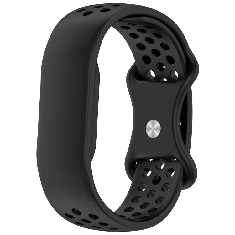Flat Perforated Breathable Butterfly Buckle Silicone Watch Band