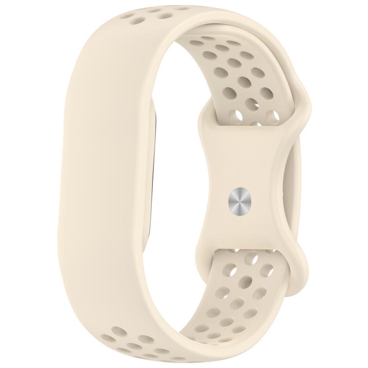 Flat Perforated Breathable Butterfly Buckle Silicone Watch Band — Orange