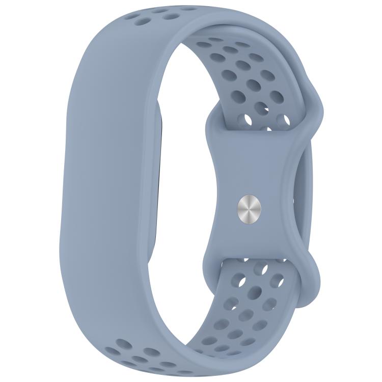 Flat Perforated Breathable Butterfly Buckle Silicone Watch Band — Pink