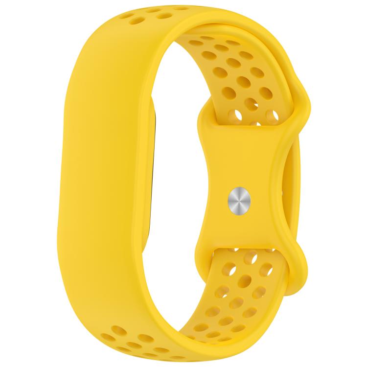 Flat Perforated Breathable Butterfly Buckle Silicone Watch Band — Midnight Blue