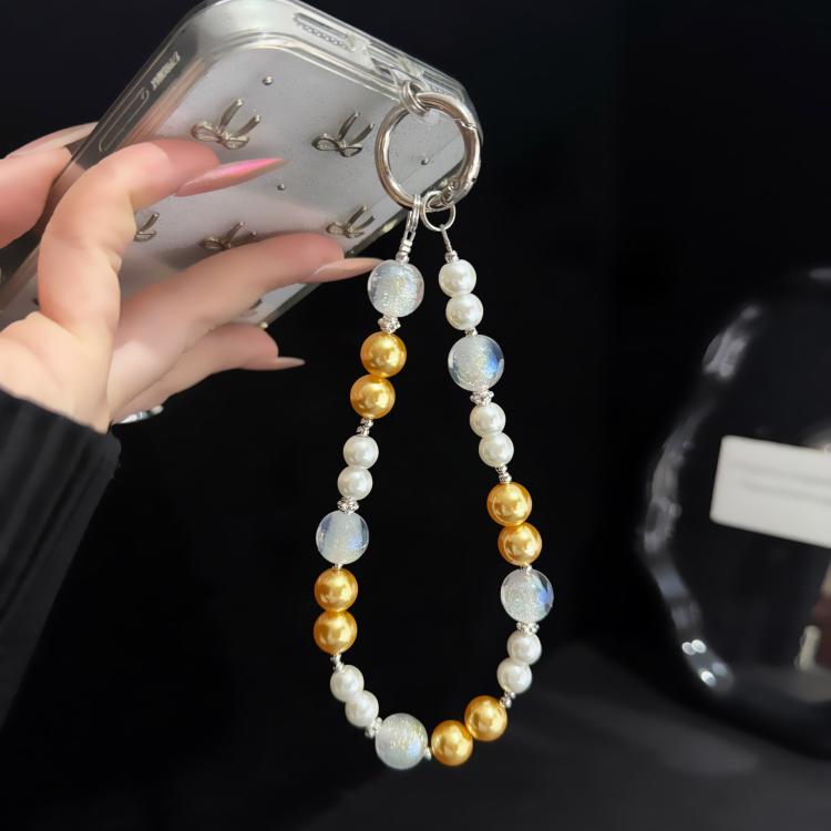Color Contrast Pearlescent Iridescent Bead Pearl Phone Chain — view 9