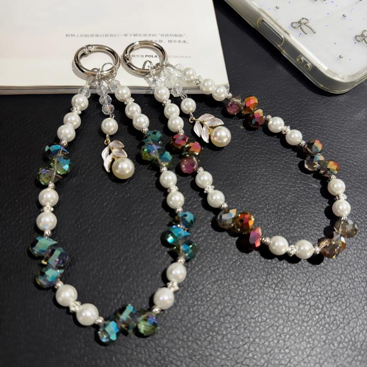 Color Crystal Leaf Pearl Phone Chain — view 8