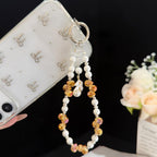 Color Crystal Leaf Pearl Phone Chain — view 10