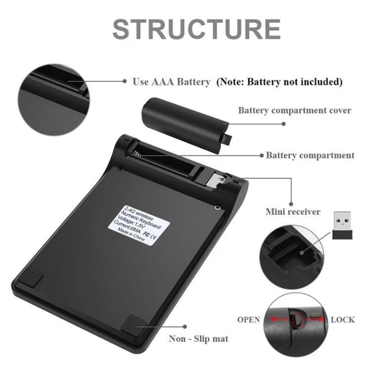 18 Keys 2.4GHz Mini USB Numeric Keypad — view 8
