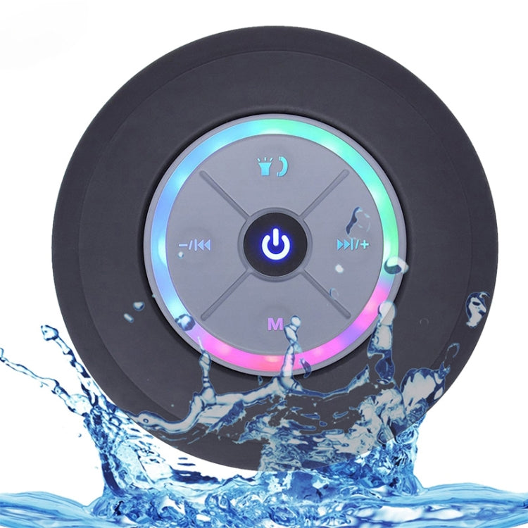 BTS-08 Wireless Bluetooth Speaker Waterproof Led FM Radio Subwoofer Bluetooth Column TF Card Suction Cup Mini Shower Speaker