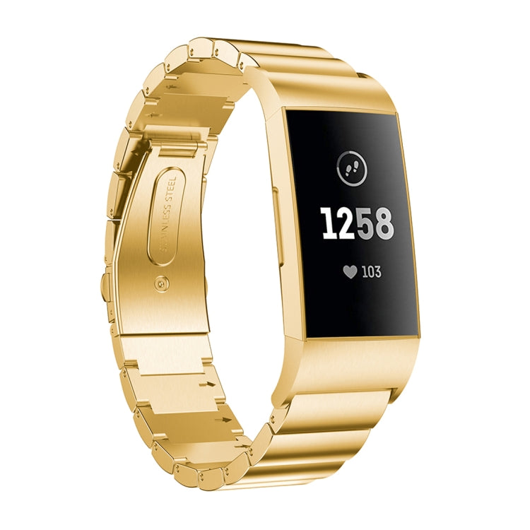 Three Beads Slingshot Buckle Solid Stainless Steel Wrist Strap Watch Band for Fitbit Charge 4 — view 7