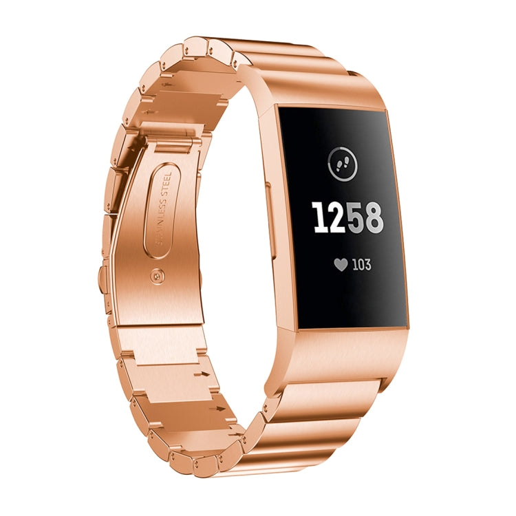 Three Beads Slingshot Buckle Solid Stainless Steel Wrist Strap Watch Band for Fitbit Charge 4 — view 8