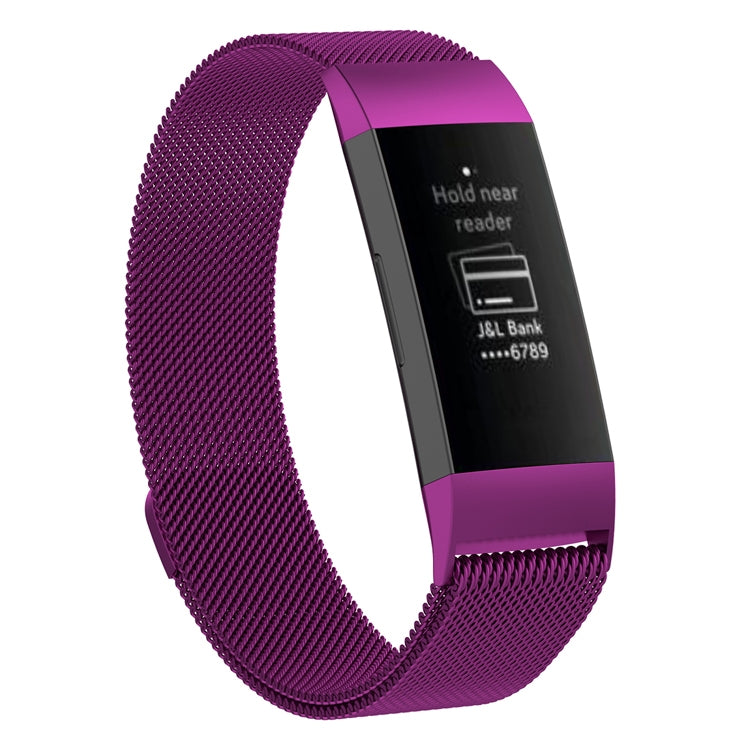 Stainless Steel Magnet Wrist Strap for FITBIT Charge 4， Large Size: 210x18mm — Gold