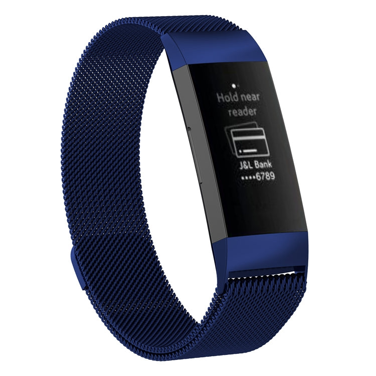 Stainless Steel Magnet Wrist Strap for FITBIT Charge 4， Large Size: 210x18mm — Rose Gold
