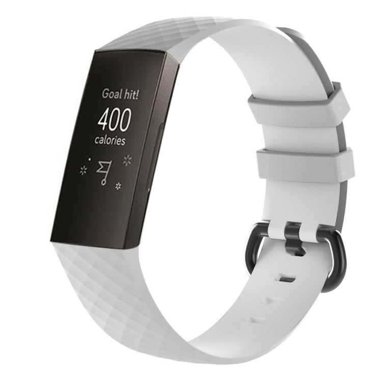 Diamond Pattern Silicone Wrist Strap Watch Band for Fitbit Charge 3 Small Size：190*18mm — view 5
