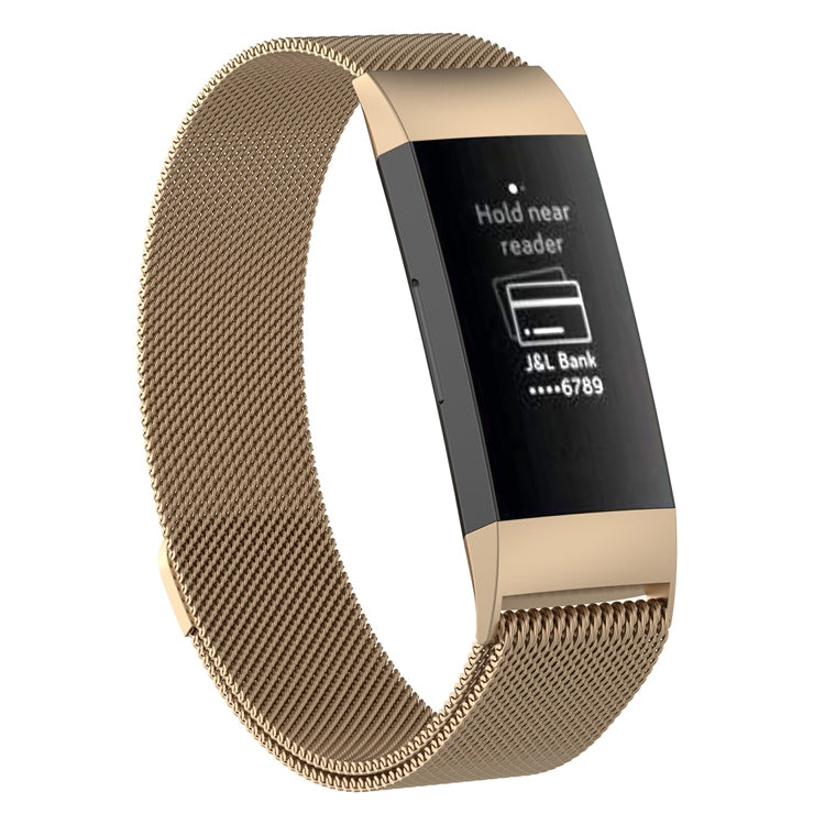 Stainless Steel Magnet Wrist Strap for FITBIT Charge 4 / 3，Small Size: 190x18mm — Dark Purple