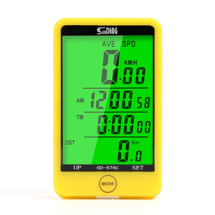 SD-576C Bicycle LCD Backlight Stopwatch Bike Speedometer Cycling Odometer Stopwatch — Black