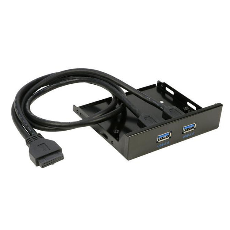 5.25 inch 2 Ports USB3.0 Floppy Bay Front Panel HUB Spilitter with Power Adapter