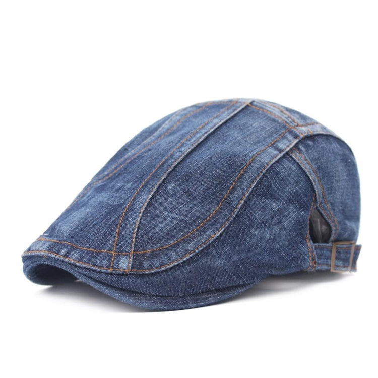 Men / Women Stitching Washed Denim Beret