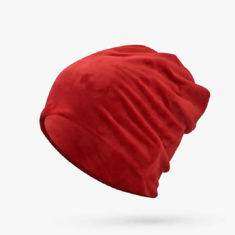 Unisex Autumn and Winter Velvet Hooded Cap Simple Ear Protection Cap — Khaki