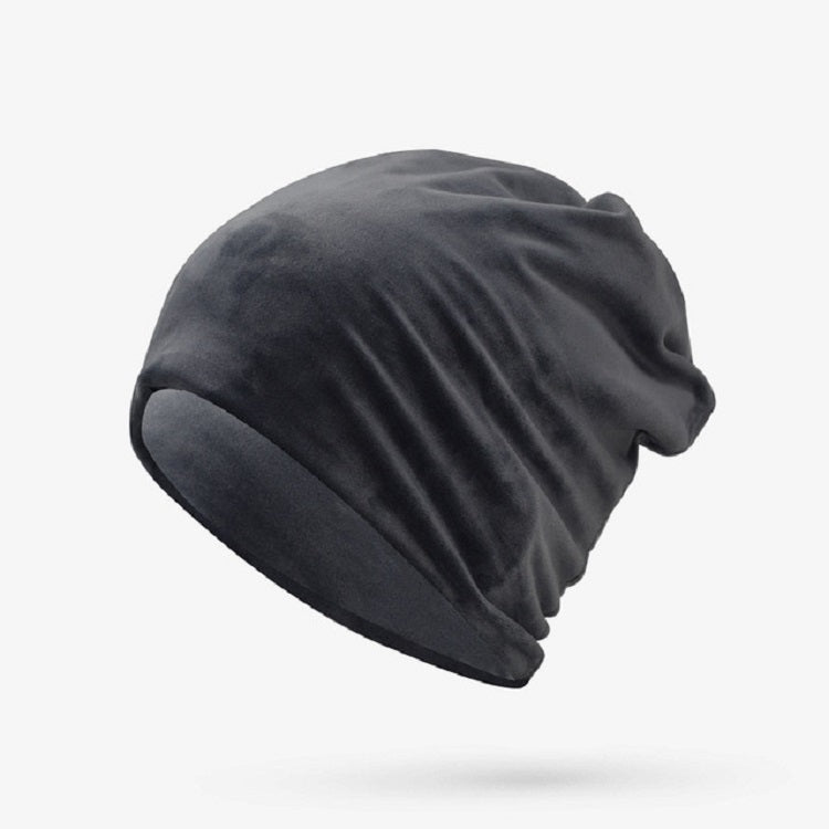 Unisex Autumn and Winter Velvet Hooded Cap Simple Ear Protection Cap — view 9