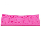 2 PCS Baking Mold Baby Shoes Fondant Cake Mold Kid Clothes Silicone DIY Chocolate West Point Mold