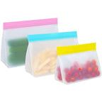 2 Sets PEVA Food Bags Reuse Three-dimensional Thickened Storage Sealed Fresh-keeping Bags, Random Color Delivery