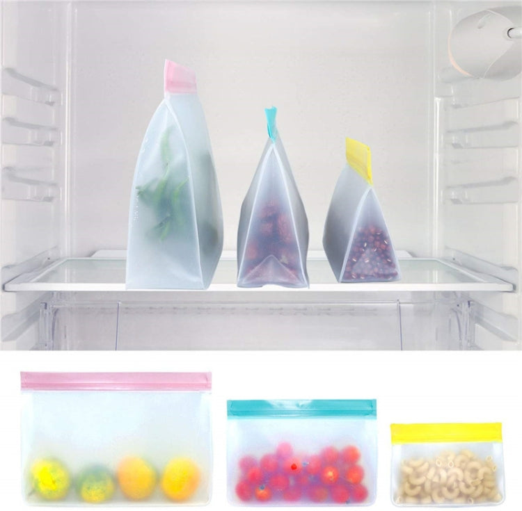 2 Sets PEVA Food Bags Reuse Three-dimensional Thickened Storage Sealed Fresh-keeping Bags, Random Color Delivery