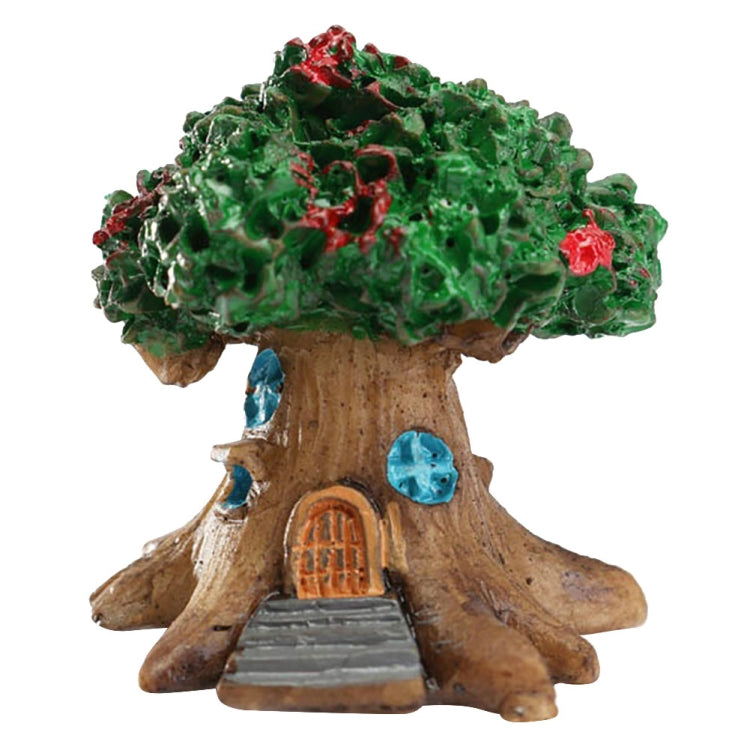 Micro Landscape Flower Pot Decoration Fleshy Cartoon Construction Toy Big Tree House Resin Decoration — view 6
