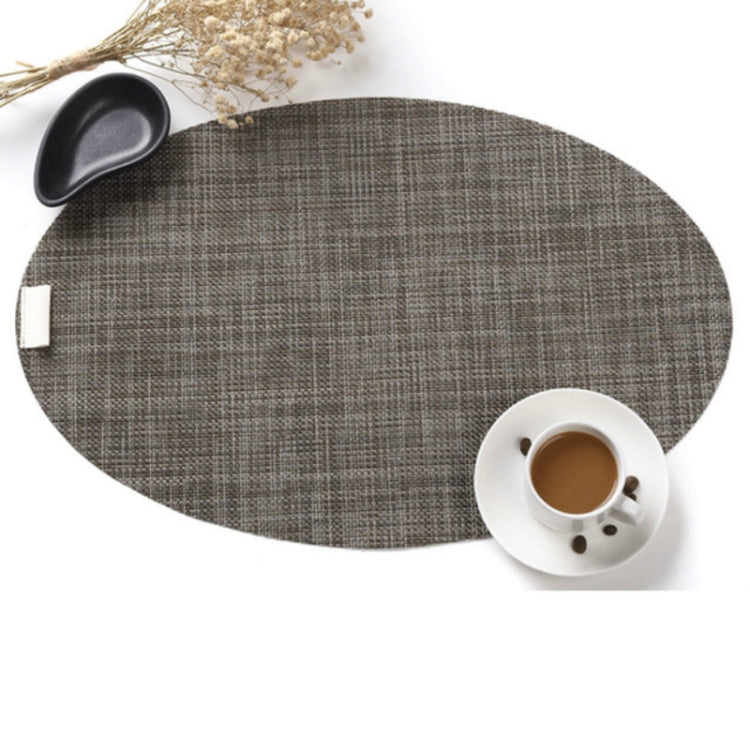 PVC Oval Shape Dining Table Mat Heat Insulation Non-Slip Placemats Disc Bowl Tableware Pads
