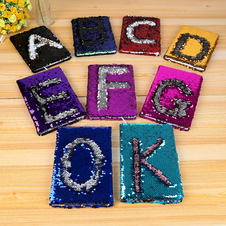 Creative Stationery Letter Fish Scale Notebook Sequin Flip Business Office Notepad