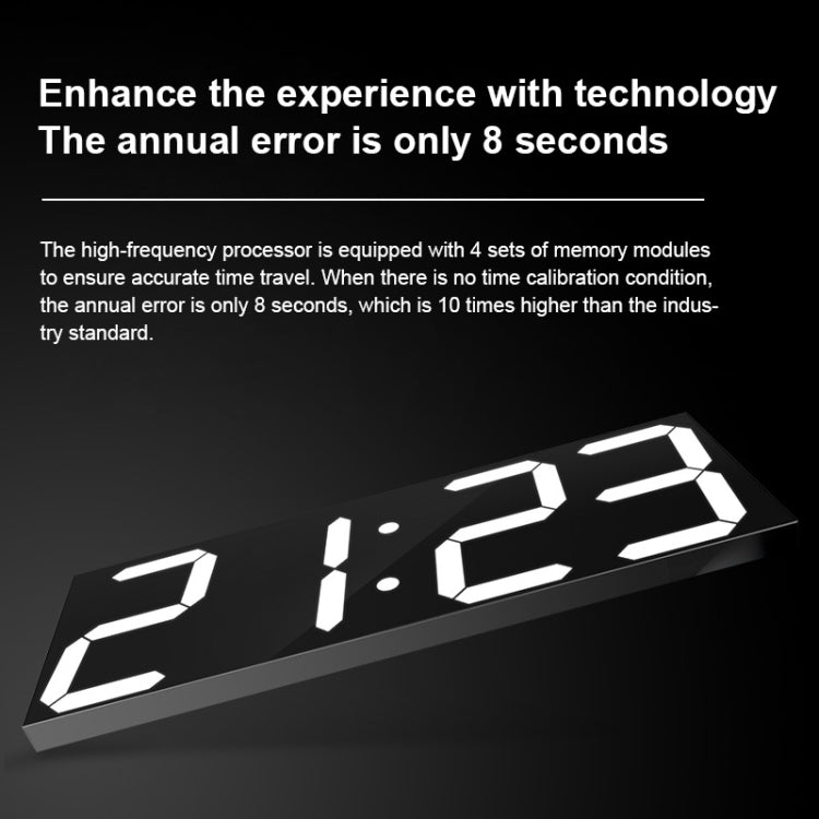 Creative Wall Clock Alarm Clock Simple Remote Control Perpetual Calendar Electronic Clock US Plug