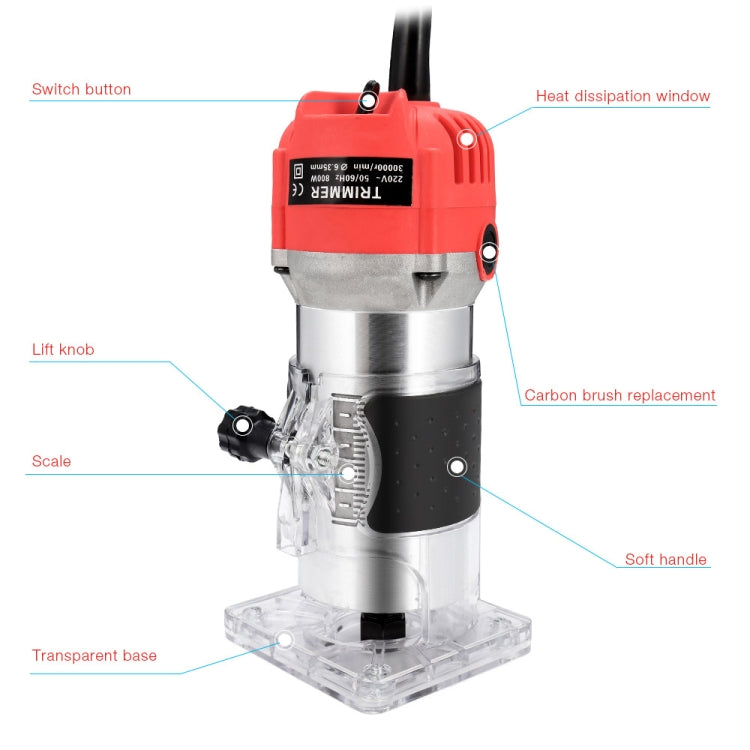 H-6 Woodworking Electric Trimming And Slotting Engraving Machine — EU Plug