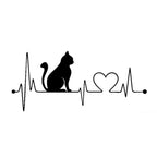 10 PCS Pet Cat Heartbeat Lifeline Vinyl Decal Creative Car Stickers Car Styling Truck Accessories, 26.5x12CM