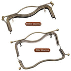 20.5cm Concave Waist Embossed Lip Handle Luggage Hardware Accessories — Light Gold