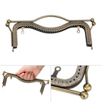 20.5cm Concave Waist Embossed Lip Handle Luggage Hardware Accessories — Sliver