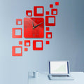 Home Mirror Surface Sticker Home Office Decorative Mirrors 3D Stereo Clock Acrylic Mirror Clock Block Combination Clock