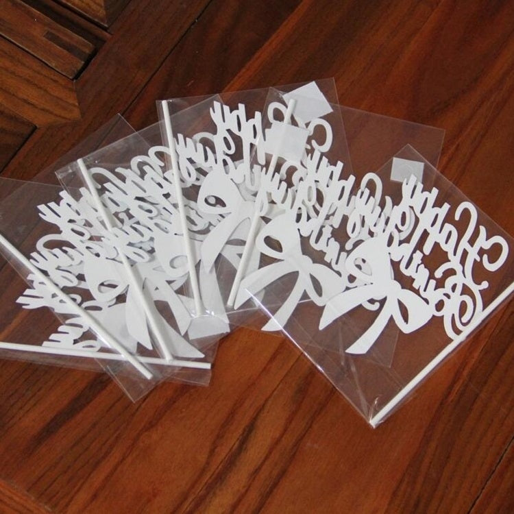 10 PCS Carving Cake Dessert Insert Party Decoration — Blue