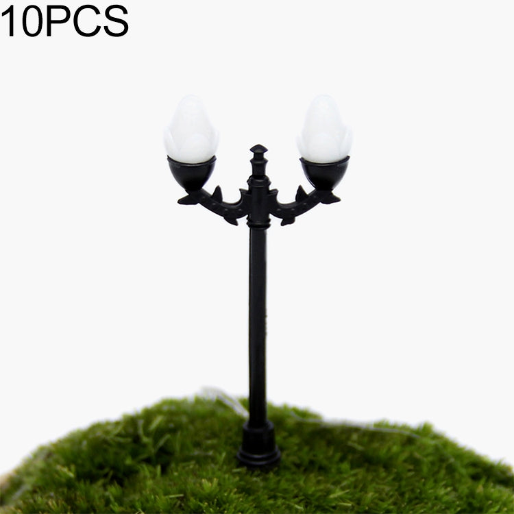 2 PCS Moss Micro Llandscape Decoration Succulent Ecological Bottle Bonsai Pot Model Lamp Ornament — Double Lights Down White Head