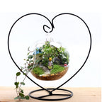 Heart-shaped Flower Stand Iron Frame Micro Landscape Ecological Bottle Shelf