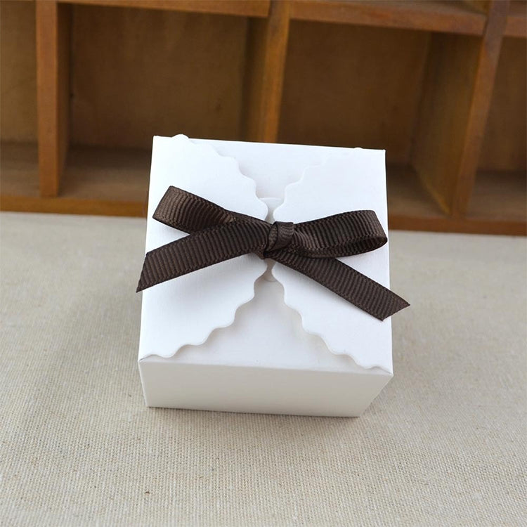 10 PCS Retro Mini Kraft Paper Box DIY Wedding Favor Gift Box Small Cake Box — White
