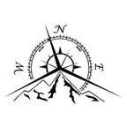 5 PCS NSWE Fashion Mountains Compass Rose Decal Nautical Compass Navigate Car Sticker, Size: 13.7x9.4cm