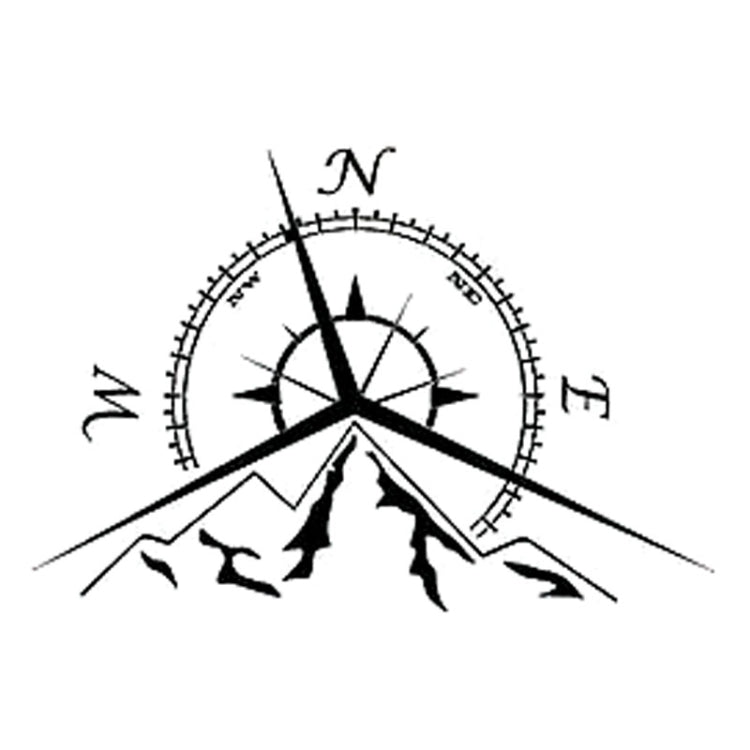 5 PCS NSWE Fashion Mountains Compass Rose Decal Nautical Compass Navigate Car Sticker, Size: 13.7x9.4cm