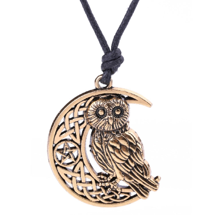 Owl Great Wisdom Ancient Silver Ancient Gold Couple Necklace — view 6