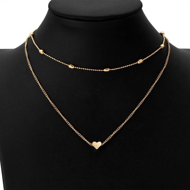 Jewelry Vintage Simple Copper Heart Multi - Layer Clavicle Necklace Wholesale Necklace — view 7