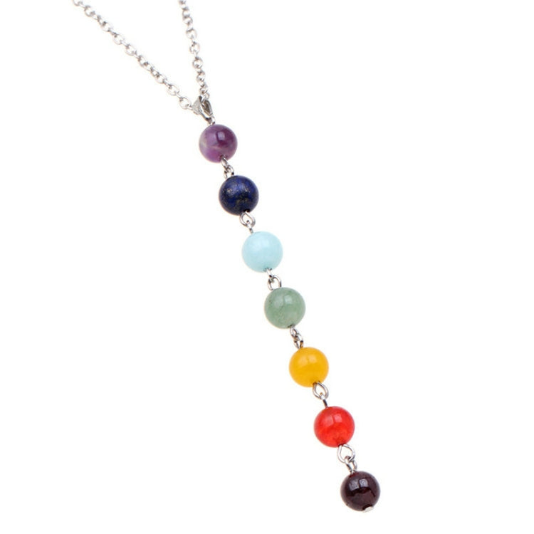 7 Color Natural Stone Beads Pendant Necklace Women Yoga Reiki Healing Balancing Necklaces Charms Jewelry