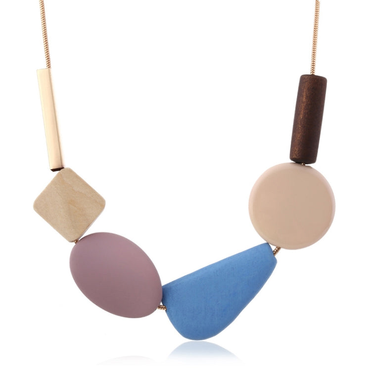Colorful Resin Beads Statement Necklace Women Multicolor Wood Necklaces Pendants