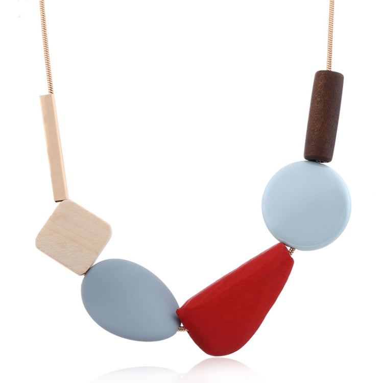Colorful Resin Beads Statement Necklace Women Multicolor Wood Necklaces Pendants — view 4